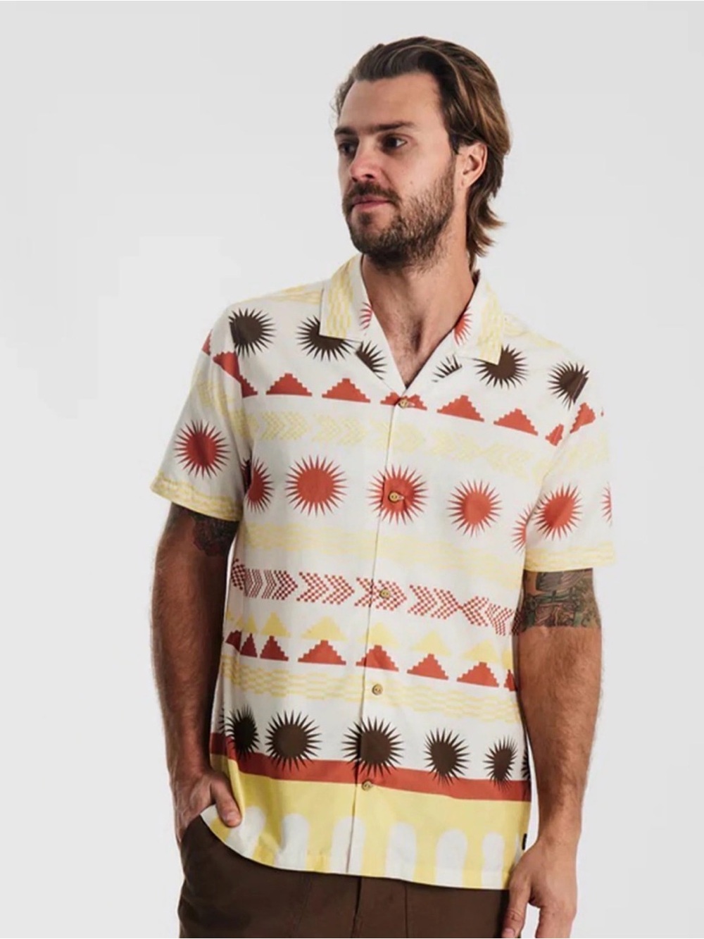 NWT Men’s Roark Gonzo Camp Collar Shirt in Sunburst